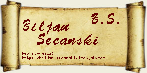 Biljan Sečanski vizit kartica